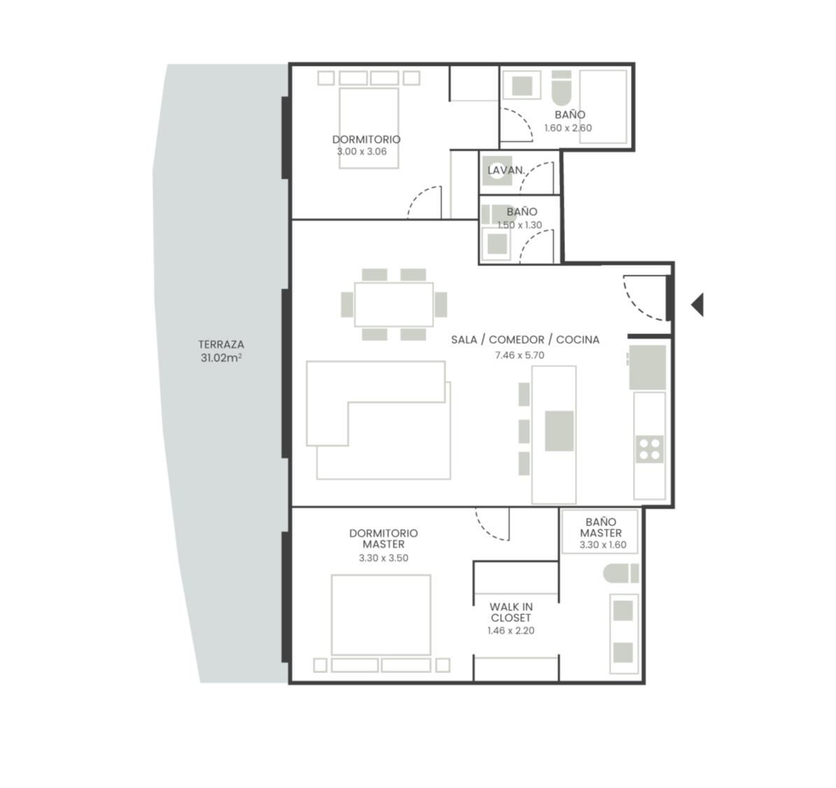 DEPARTAMENTO 2 DORMITORIOS SAMBORONDÓN $281.900