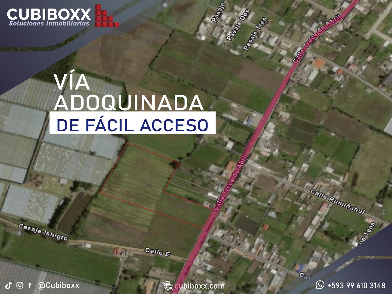 ¡Excelente para invertir en CAYAMBE VENDO-Terreno URBANIZADO 25.000m2-Sector agrícola, comercial o industrial