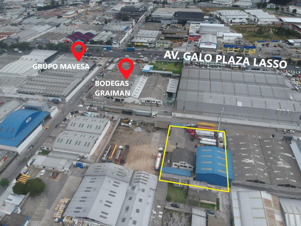 Venta o Renta Galpón en Terreno de 2000m2. Industrial Alto Impacto i3. Carcelén Industrial