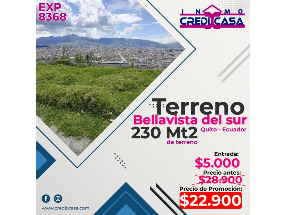 CxC Venta Terreno, Bellavista del Sur, Exp.8368