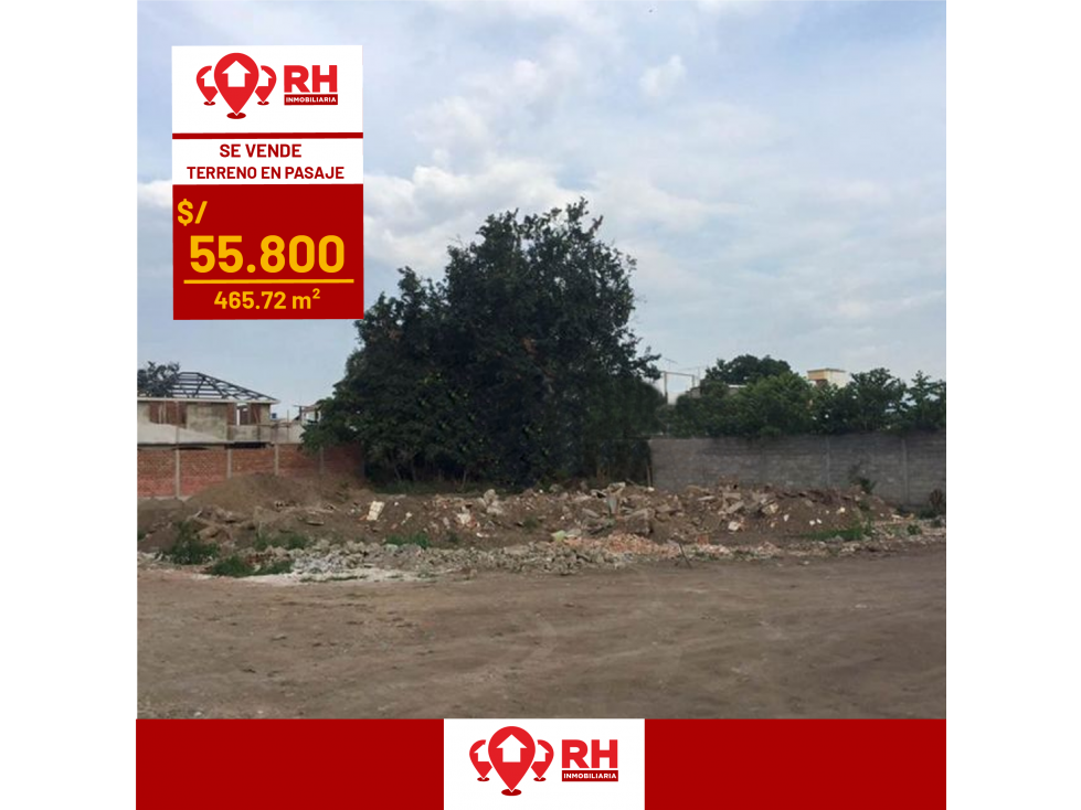 TERRENO EN VENTA AL INGRESO DE PASAJE #466